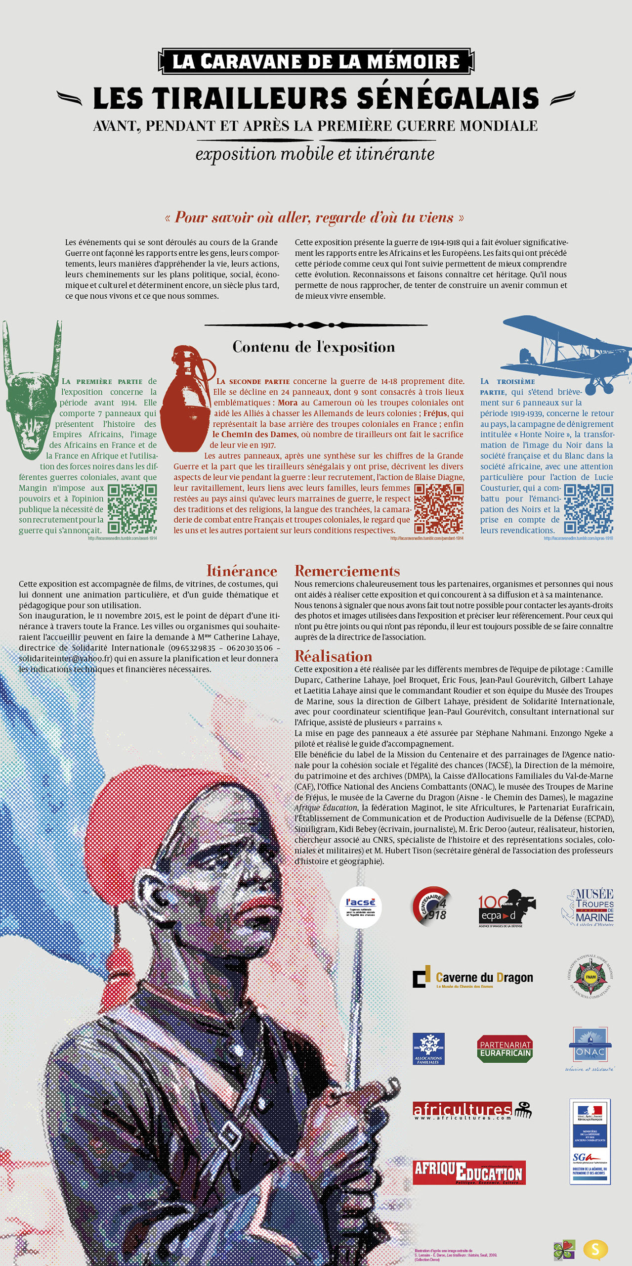 Réalisation de panneaux d'exposition pour La Caravane de la mémoire - les tirailleurs sénégalais