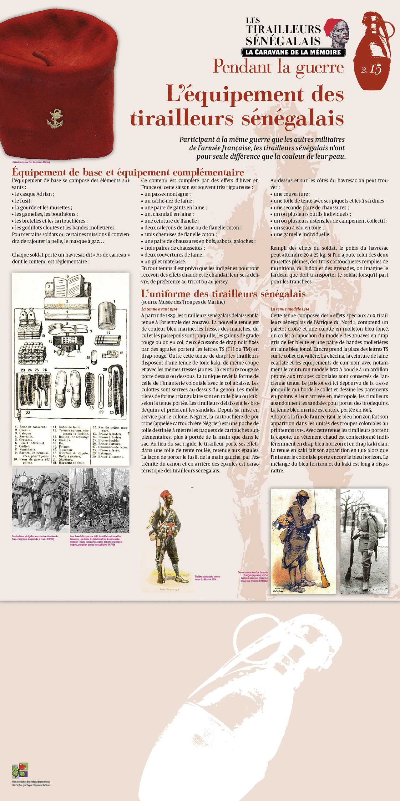 Réalisation de panneaux d'exposition pour La Caravane de la mémoire - les tirailleurs sénégalais