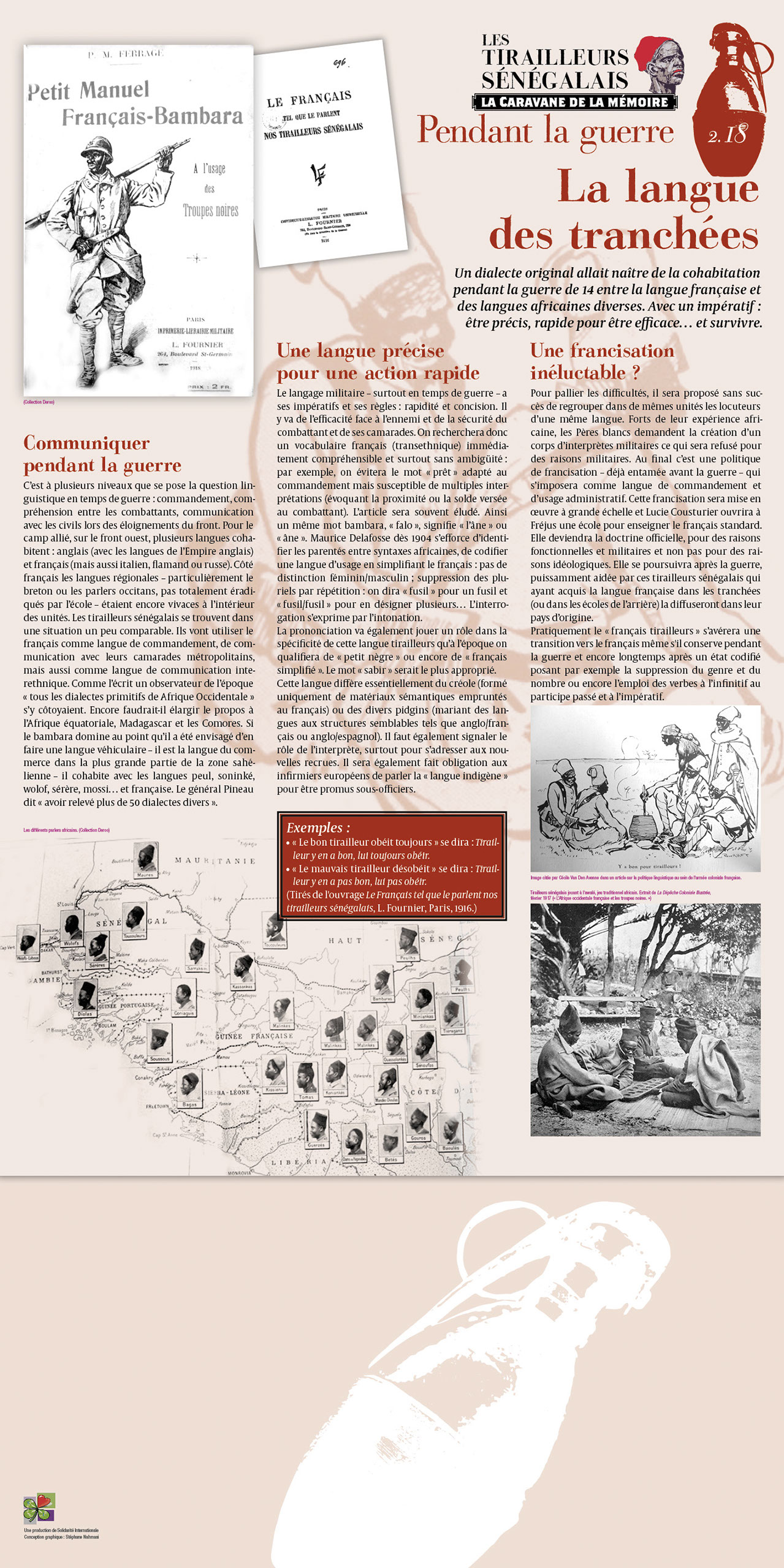 Réalisation de panneaux d'exposition pour La Caravane de la mémoire - les tirailleurs sénégalais