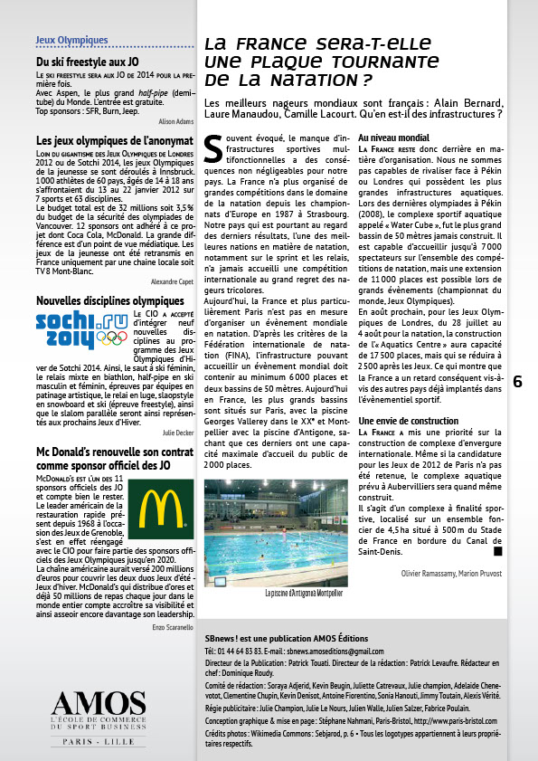 Newsletter : Sport Business News